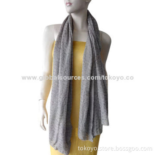 Woven scarf with yarn dye and special structure, made of cotton and viscose, measures 180*70+1.5cm